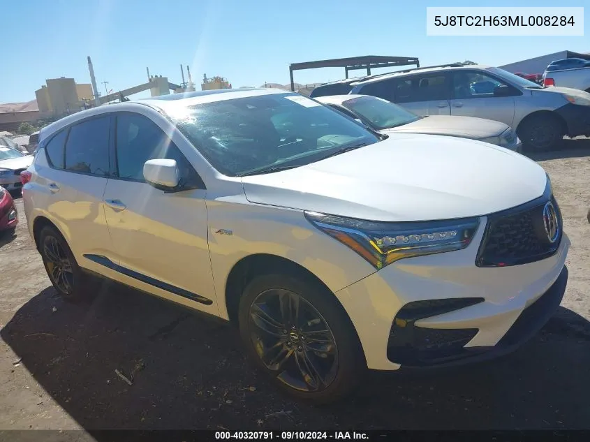 2021 Acura Rdx A-Spec Package VIN: 5J8TC2H63ML008284 Lot: 40320791