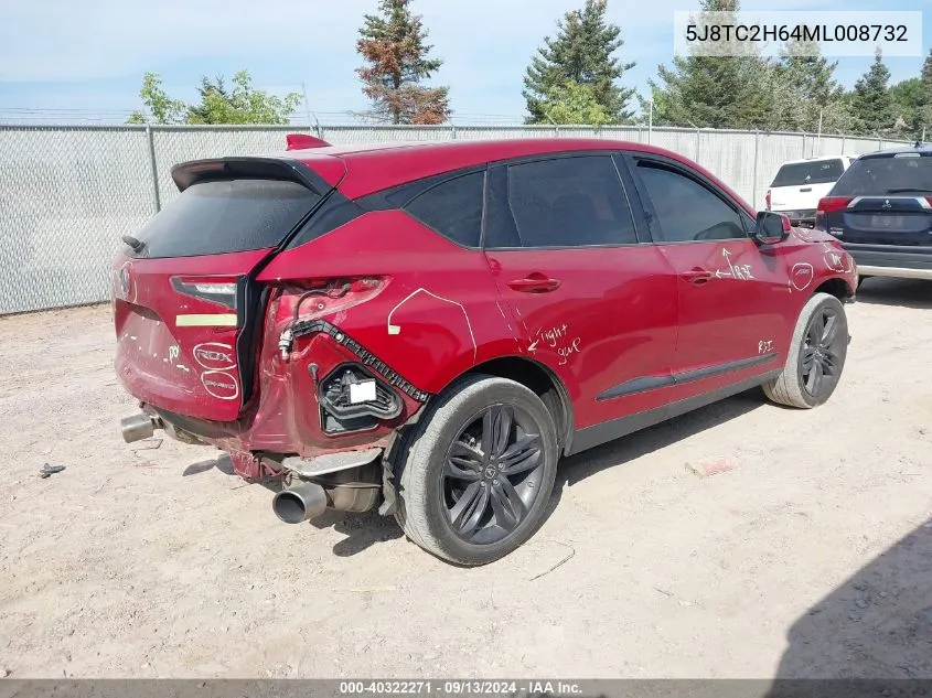 2021 Acura Rdx A-Spec VIN: 5J8TC2H64ML008732 Lot: 40322271