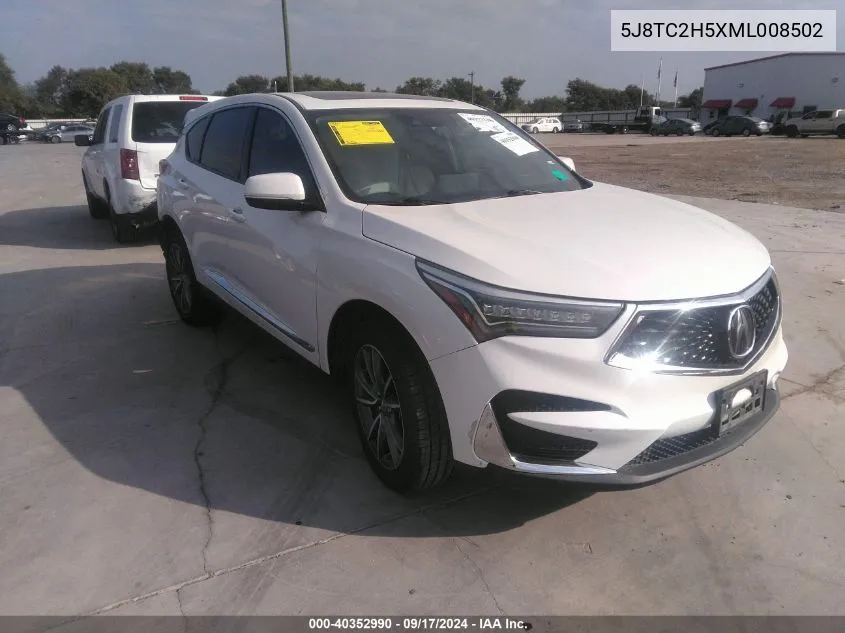 2021 Acura Rdx Technology VIN: 5J8TC2H5XML008502 Lot: 40352990