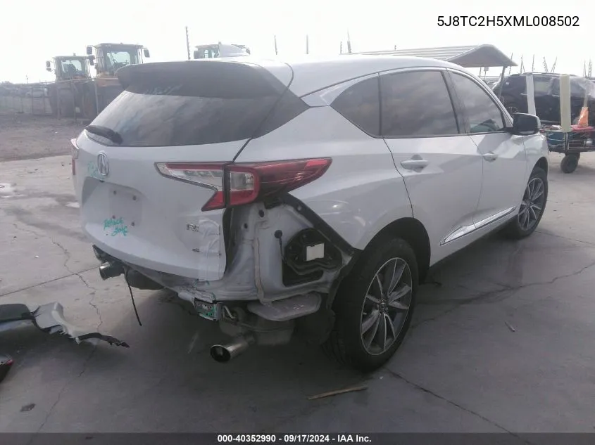 2021 Acura Rdx Technology VIN: 5J8TC2H5XML008502 Lot: 40352990