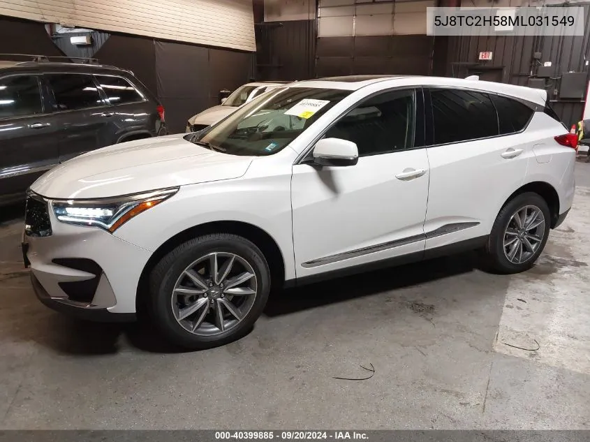 2021 Acura Rdx Technology Package VIN: 5J8TC2H58ML031549 Lot: 40399885