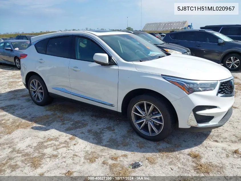 2021 Acura Rdx Technology Package VIN: 5J8TC1H51ML020967 Lot: 40527395