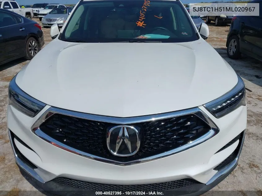 2021 Acura Rdx Technology Package VIN: 5J8TC1H51ML020967 Lot: 40527395