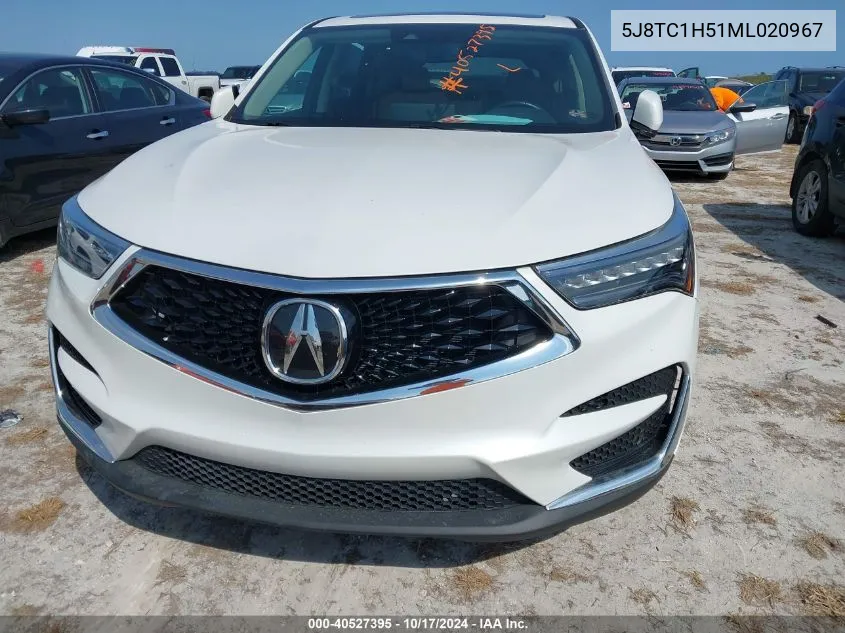 2021 Acura Rdx Technology Package VIN: 5J8TC1H51ML020967 Lot: 40527395