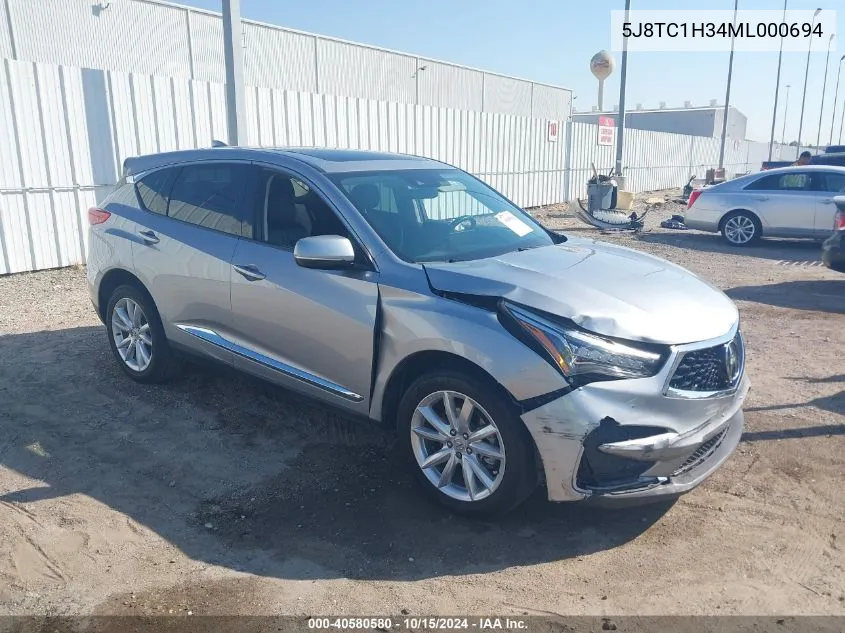 2021 Acura Rdx Standard VIN: 5J8TC1H34ML000694 Lot: 40580580