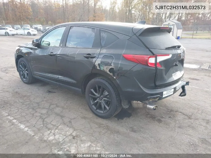 2021 Acura Rdx Standard VIN: 5J8TC2H31ML032573 Lot: 40681160