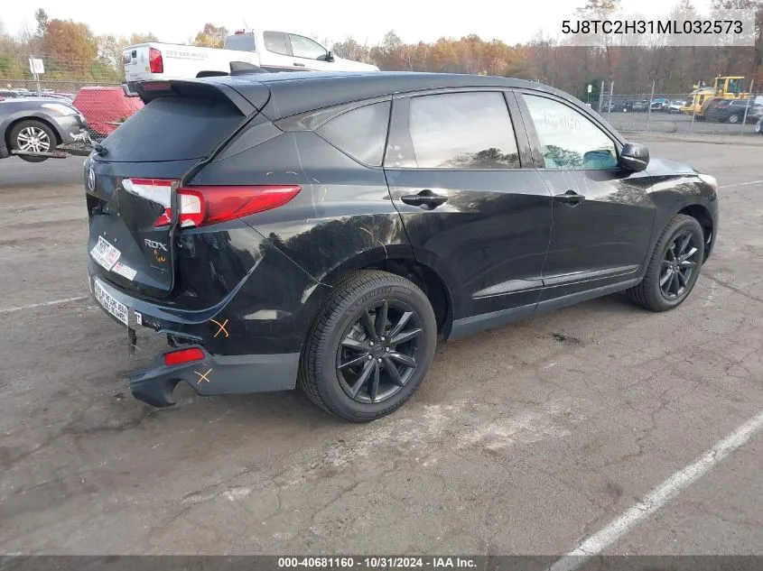 2021 Acura Rdx Standard VIN: 5J8TC2H31ML032573 Lot: 40681160