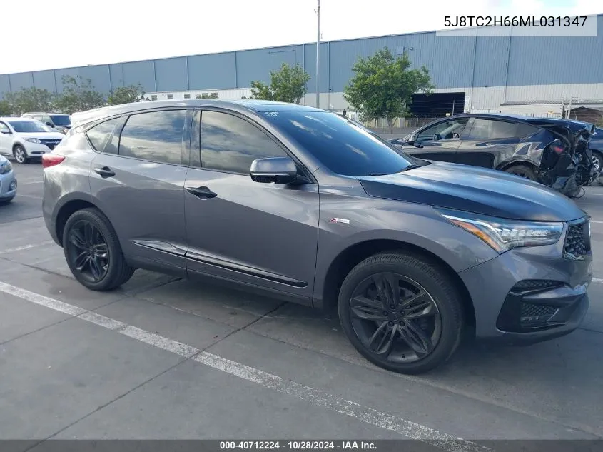 2021 Acura Rdx A-Spec Package VIN: 5J8TC2H66ML031347 Lot: 40712224