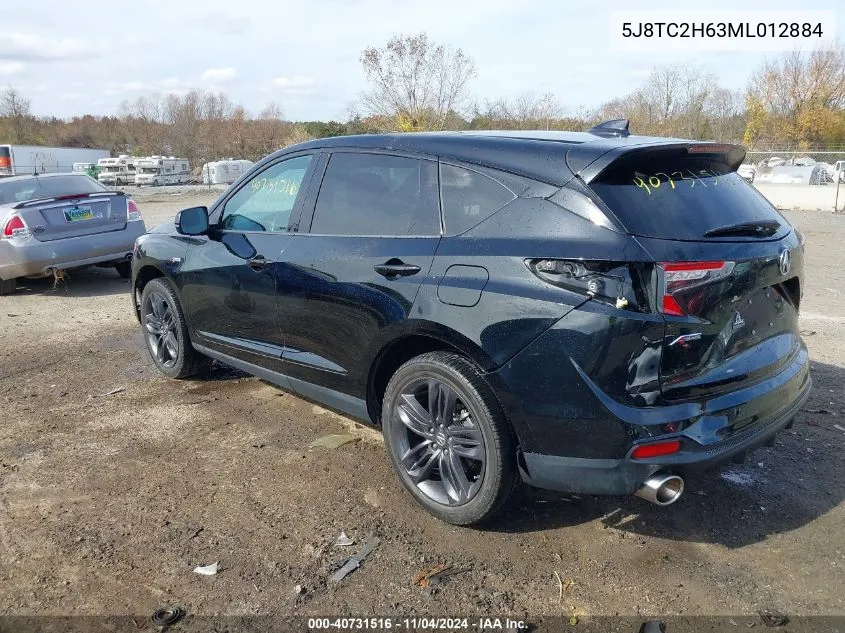 2021 Acura Rdx A-Spec Package VIN: 5J8TC2H63ML012884 Lot: 40731516