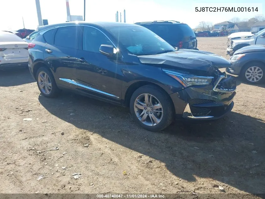 2021 Acura Rdx Advance Package/Pmc Edition VIN: 5J8TC2H76ML001614 Lot: 40740047