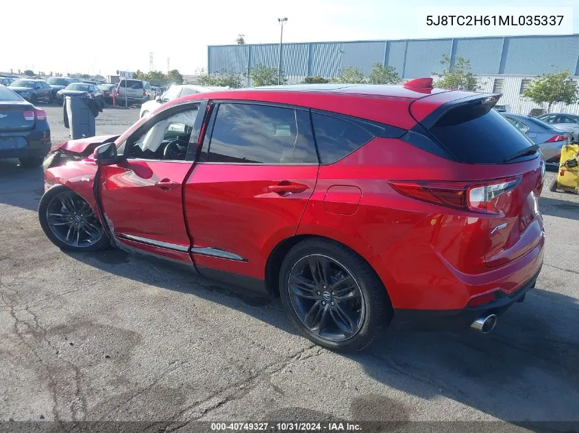 2021 Acura Rdx A-Spec Package VIN: 5J8TC2H61ML035337 Lot: 40749327