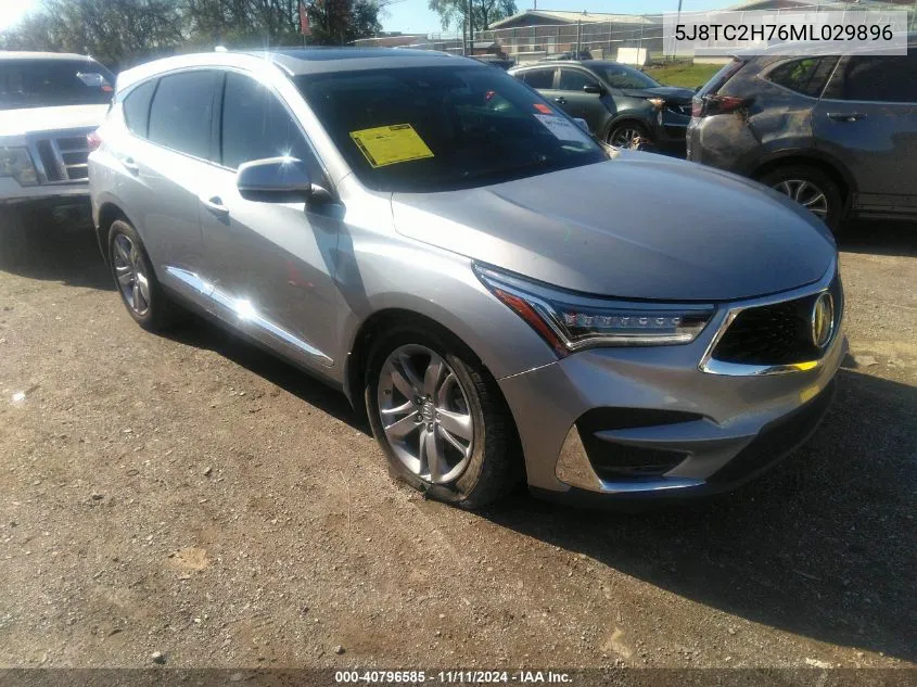 2021 Acura Rdx Advance Package/Pmc Edition VIN: 5J8TC2H76ML029896 Lot: 40796585