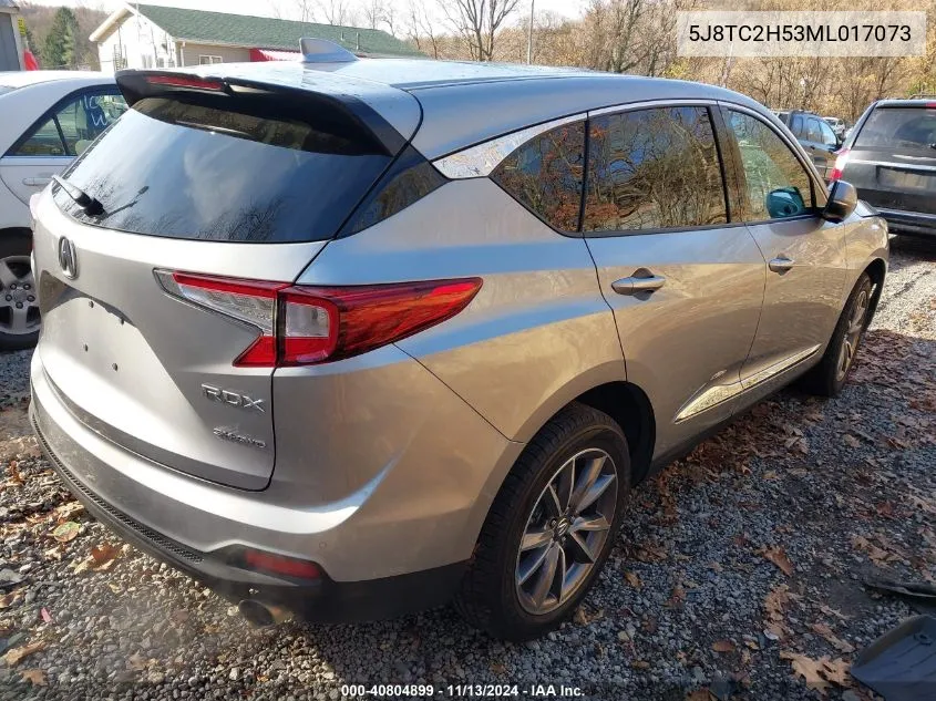 2021 Acura Rdx Technology Package VIN: 5J8TC2H53ML017073 Lot: 40804899