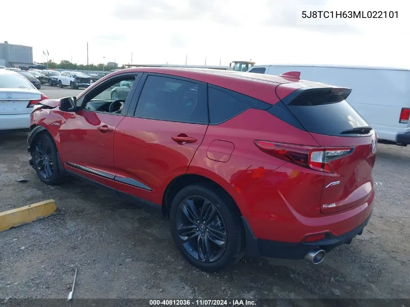 2021 Acura Rdx A-Spec Package VIN: 5J8TC1H63ML022101 Lot: 40812036