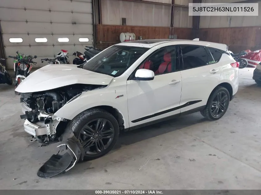 2022 Acura Rdx A-Spec Package VIN: 5J8TC2H63NL011526 Lot: 39835021