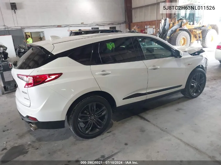 2022 Acura Rdx A-Spec Package VIN: 5J8TC2H63NL011526 Lot: 39835021