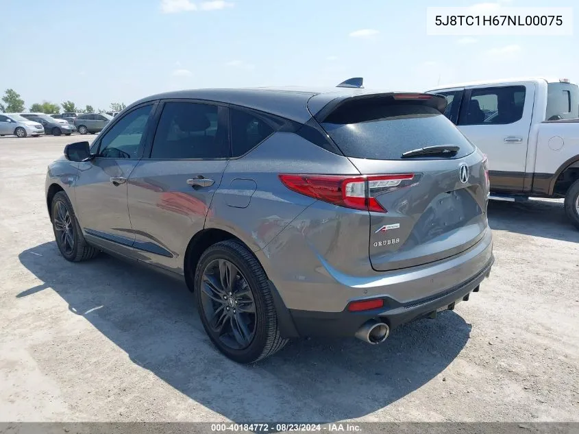 2022 Acura Rdx VIN: 5J8TC1H67NL00075 Lot: 40184772