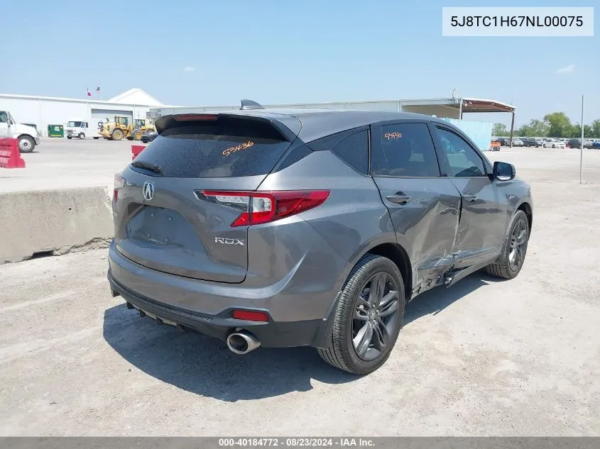 2022 Acura Rdx VIN: 5J8TC1H67NL00075 Lot: 40184772