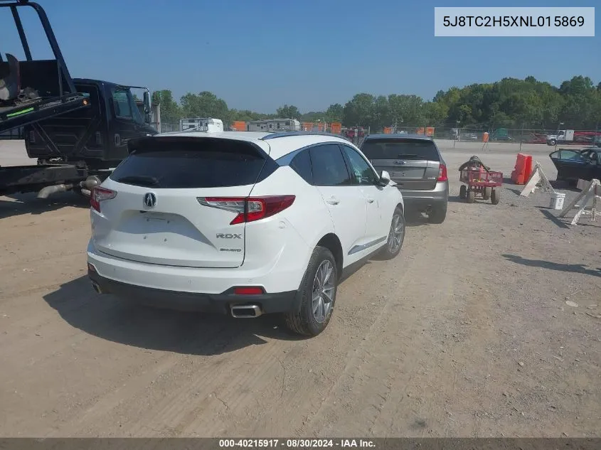 2022 Acura Rdx Technology Package VIN: 5J8TC2H5XNL015869 Lot: 40215917