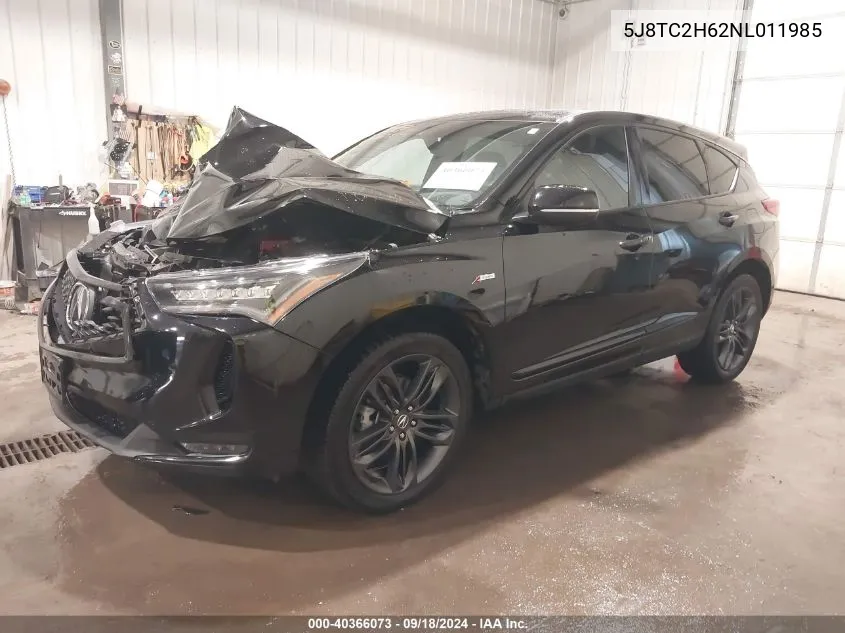 2022 Acura Rdx A-Spec Package VIN: 5J8TC2H62NL011985 Lot: 40366073