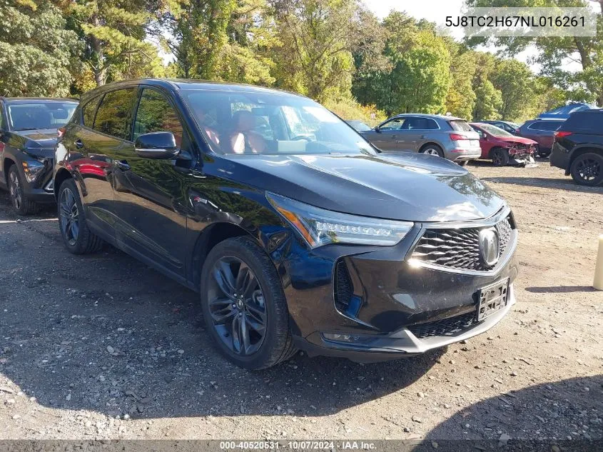 2022 Acura Rdx A-Spec Package VIN: 5J8TC2H67NL016261 Lot: 40520531