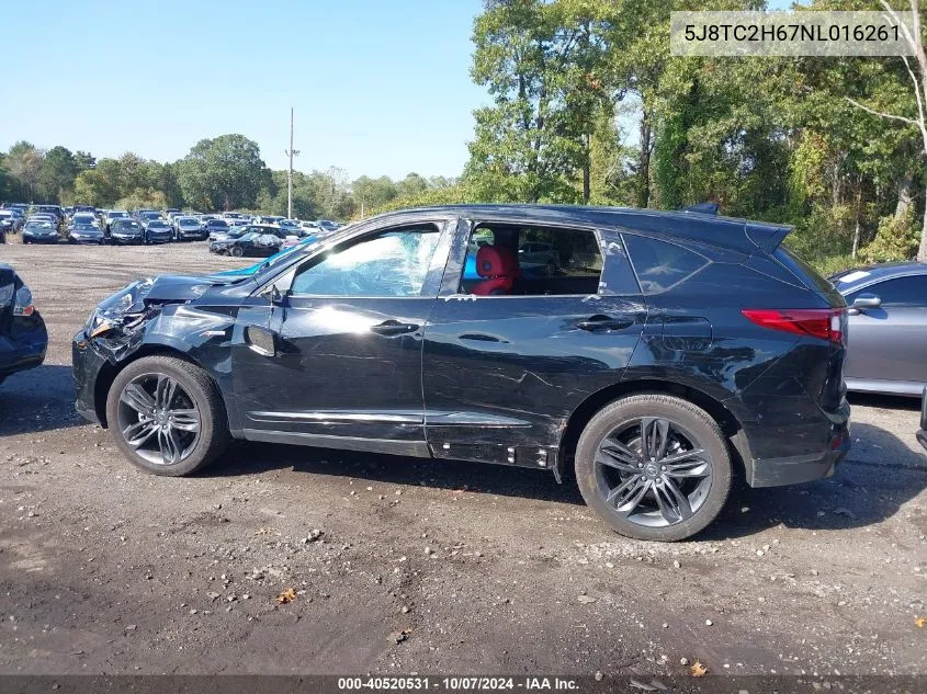 2022 Acura Rdx A-Spec Package VIN: 5J8TC2H67NL016261 Lot: 40520531