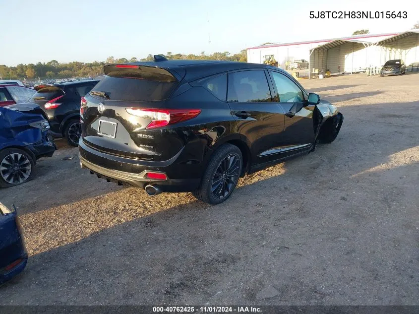 2022 Acura Rdx A-Spec Advance Package/Pmc Edition VIN: 5J8TC2H83NL015643 Lot: 40762425