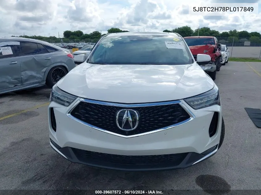 2023 Acura Rdx Advance Package VIN: 5J8TC2H78PL017849 Lot: 39607572