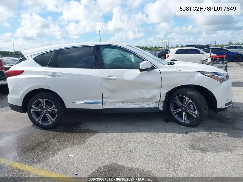 2023 Acura Rdx Advance Package VIN: 5J8TC2H78PL017849 Lot: 39607572