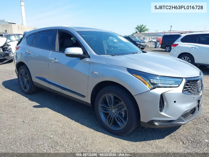 2023 Acura Rdx A-Spec Package VIN: 5J8TC2H63PL016728 Lot: 39733250