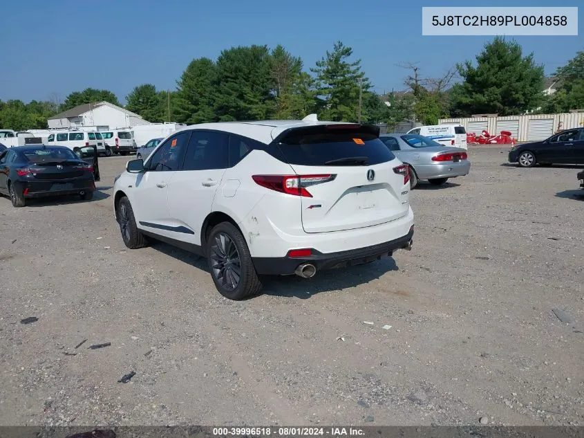 2023 Acura Rdx A-Spec Advance Package VIN: 5J8TC2H89PL004858 Lot: 39996518