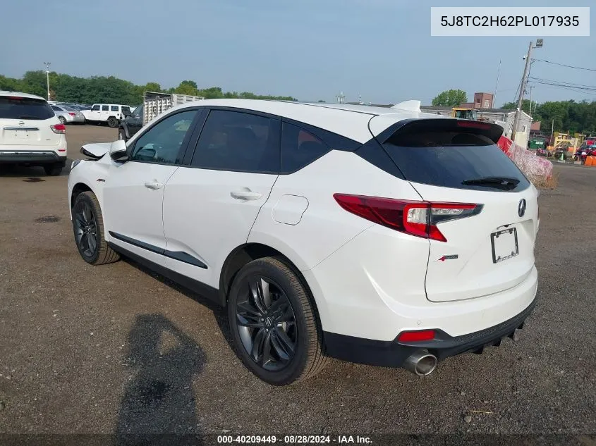 2023 Acura Rdx A-Spec Package VIN: 5J8TC2H62PL017935 Lot: 40209449