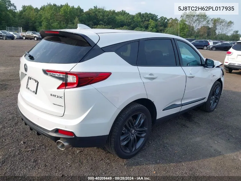 2023 Acura Rdx A-Spec Package VIN: 5J8TC2H62PL017935 Lot: 40209449