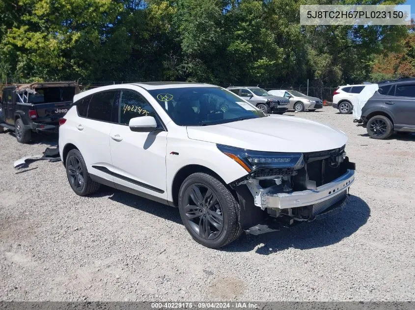 2023 Acura Rdx A-Spec Package VIN: 5J8TC2H67PL023150 Lot: 40229175