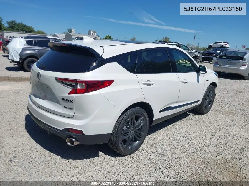 2023 Acura Rdx A-Spec Package VIN: 5J8TC2H67PL023150 Lot: 40229175