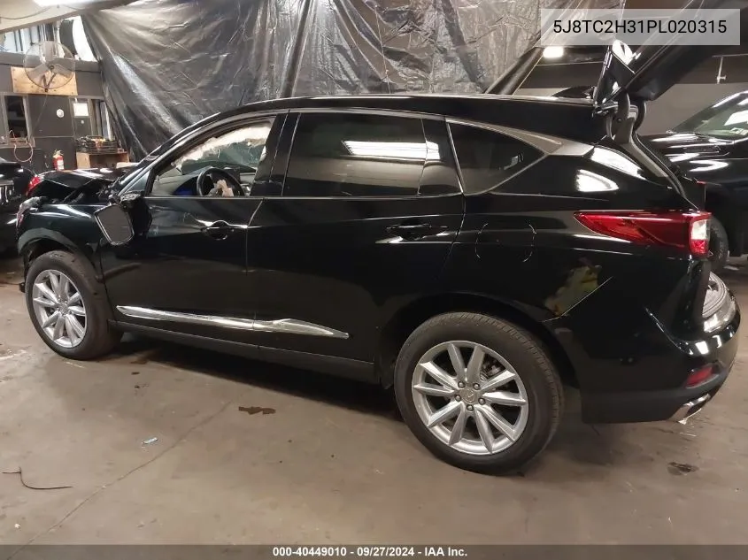 2023 Acura Rdx Standard VIN: 5J8TC2H31PL020315 Lot: 40449010