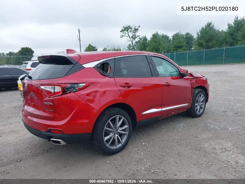 2023 Acura Rdx Technology Package VIN: 5J8TC2H52PL020180 Lot: 40467052