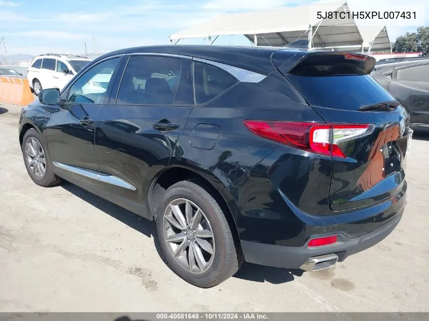 2023 Acura Rdx Technology Package VIN: 5J8TC1H5XPL007431 Lot: 40581648