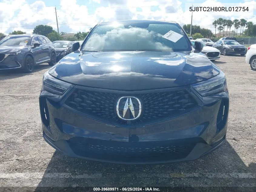 2024 Acura Rdx A-Spec Advance VIN: 5J8TC2H80RL012754 Lot: 39689971