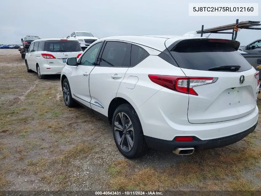 2024 Acura Rdx Advance Package VIN: 5J8TC2H75RL012160 Lot: 40543431