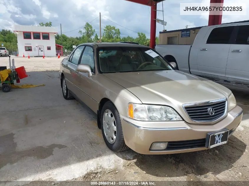 2000 Acura Rl 3.5 VIN: JH4KA9657YC002835 Lot: 39860143