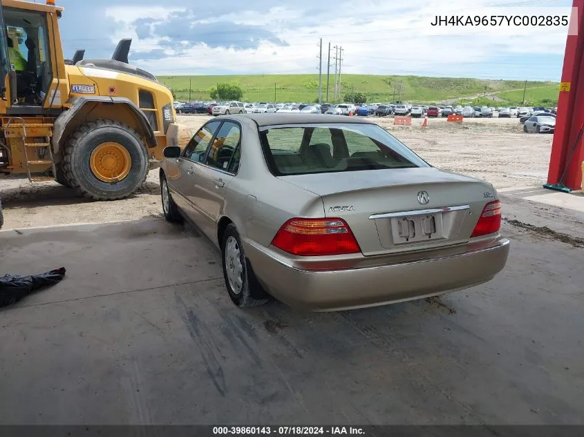 2000 Acura Rl 3.5 VIN: JH4KA9657YC002835 Lot: 39860143