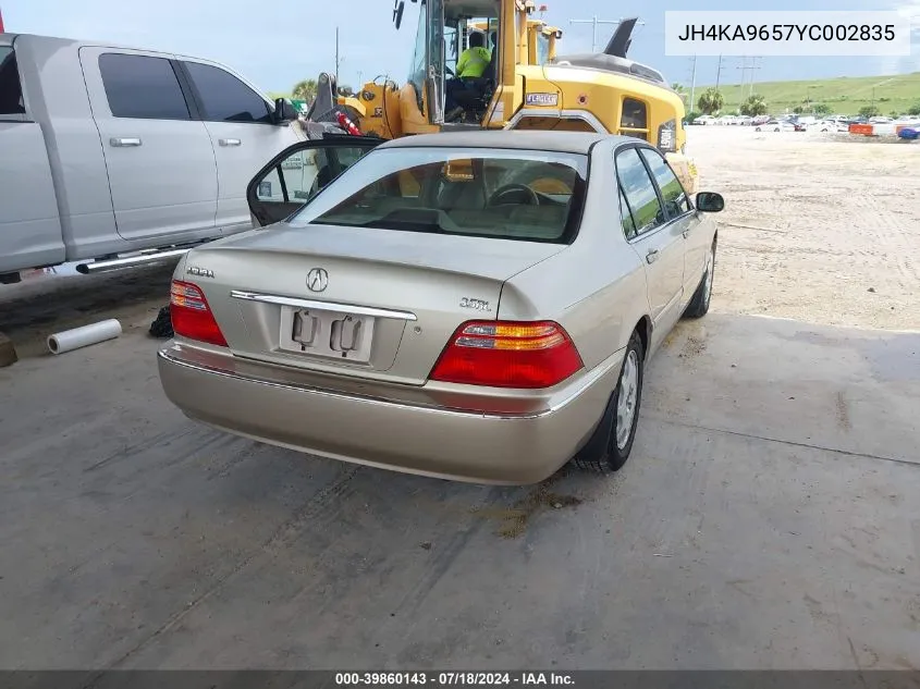 2000 Acura Rl 3.5 VIN: JH4KA9657YC002835 Lot: 39860143