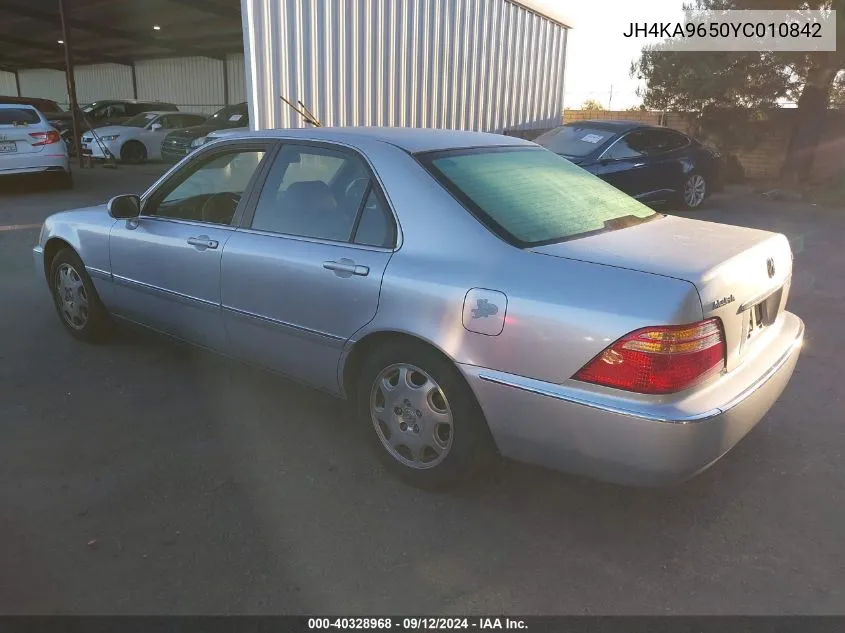 2000 Acura Rl VIN: JH4KA9650YC010842 Lot: 40328968