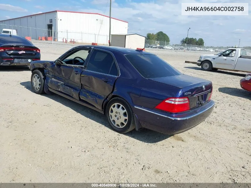 2004 Acura Rl 3.5 VIN: JH4KA96604C002758 Lot: 40549906