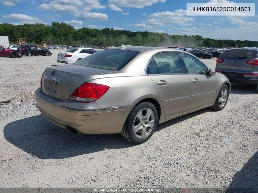 2005 Acura Rl 3.5 VIN: JH4KB16525C014501 Lot: 40096245