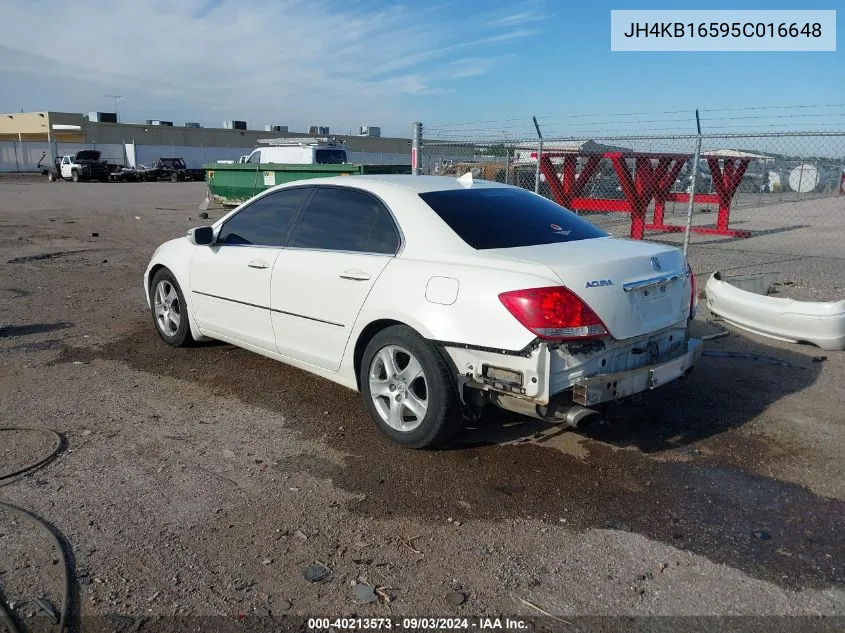 2005 Acura Rl 3.5 VIN: JH4KB16595C016648 Lot: 40213573