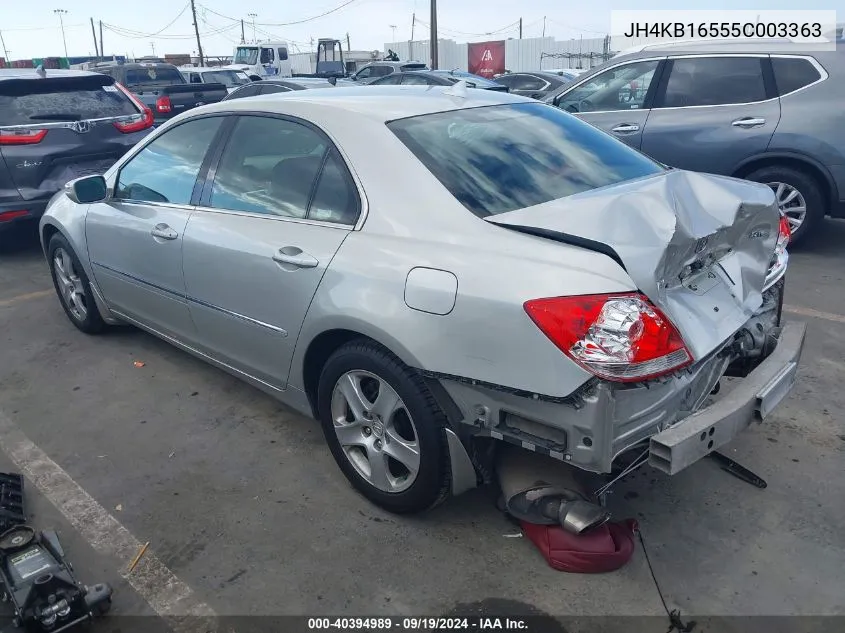 2005 Acura Rl 3.5 VIN: JH4KB16555C003363 Lot: 40394989