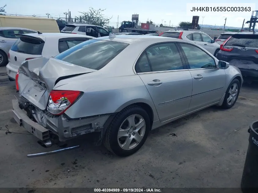 2005 Acura Rl 3.5 VIN: JH4KB16555C003363 Lot: 40394989