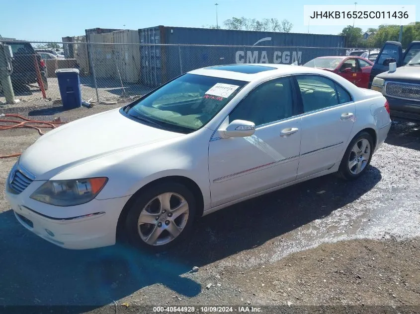 2005 Acura Rl 3.5 VIN: JH4KB16525C011436 Lot: 40544928